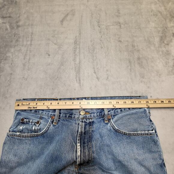 Lucky Brand Dungarees Jeans Mens 36x30 Light Wash Made in USA Distressed Ripped - Picture 8 of 10